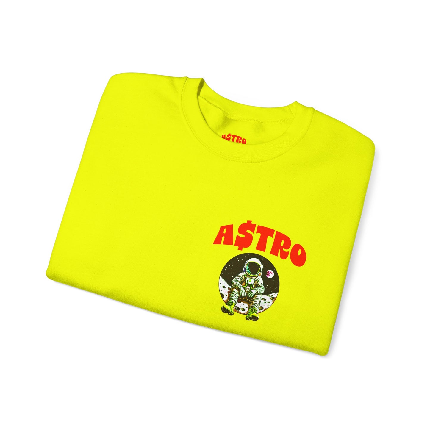 A$TRO Sweatshirt Highlighter Yellow (Red Logo)