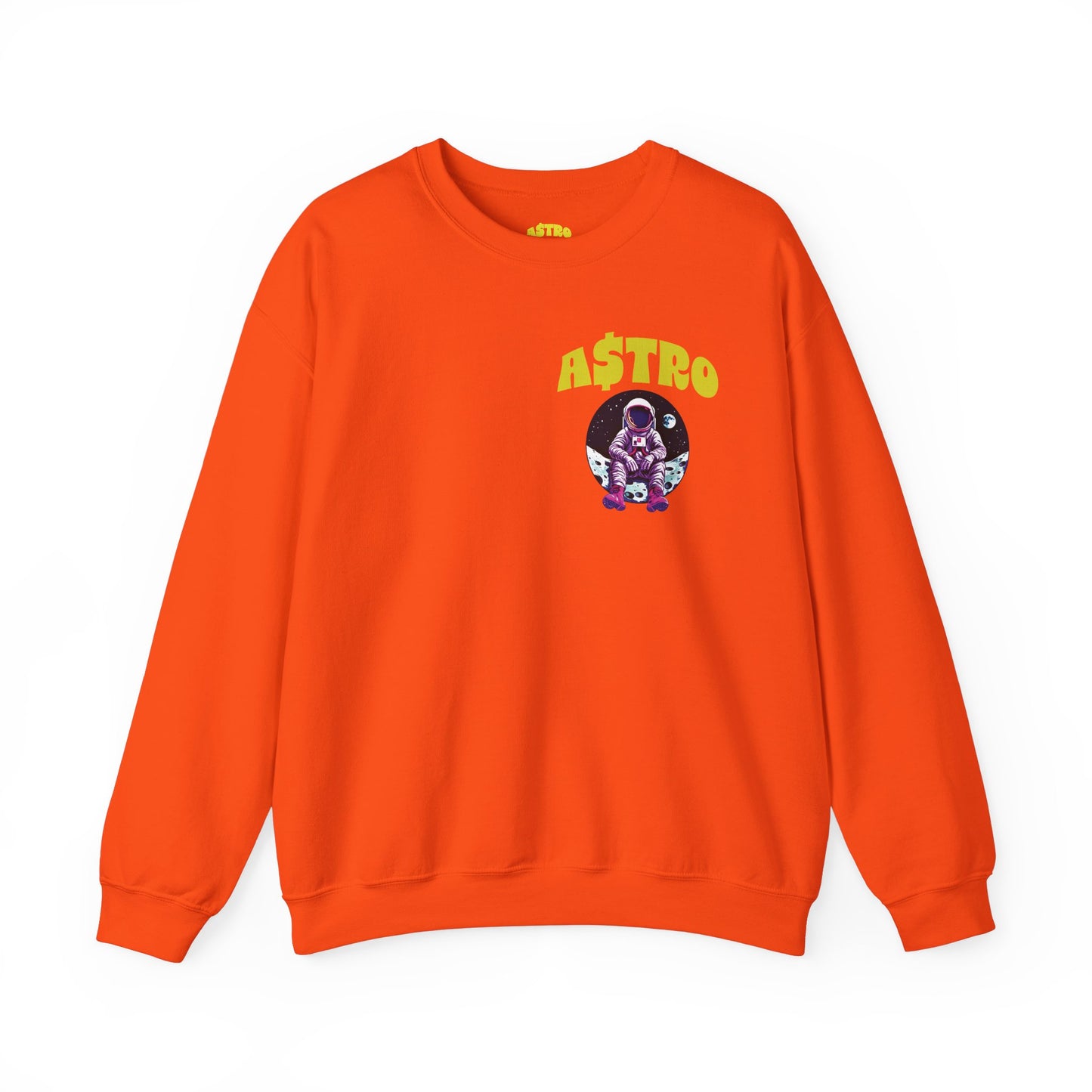 A$TRO Crewneck Sweatshirt Orange (Yellow Logo)