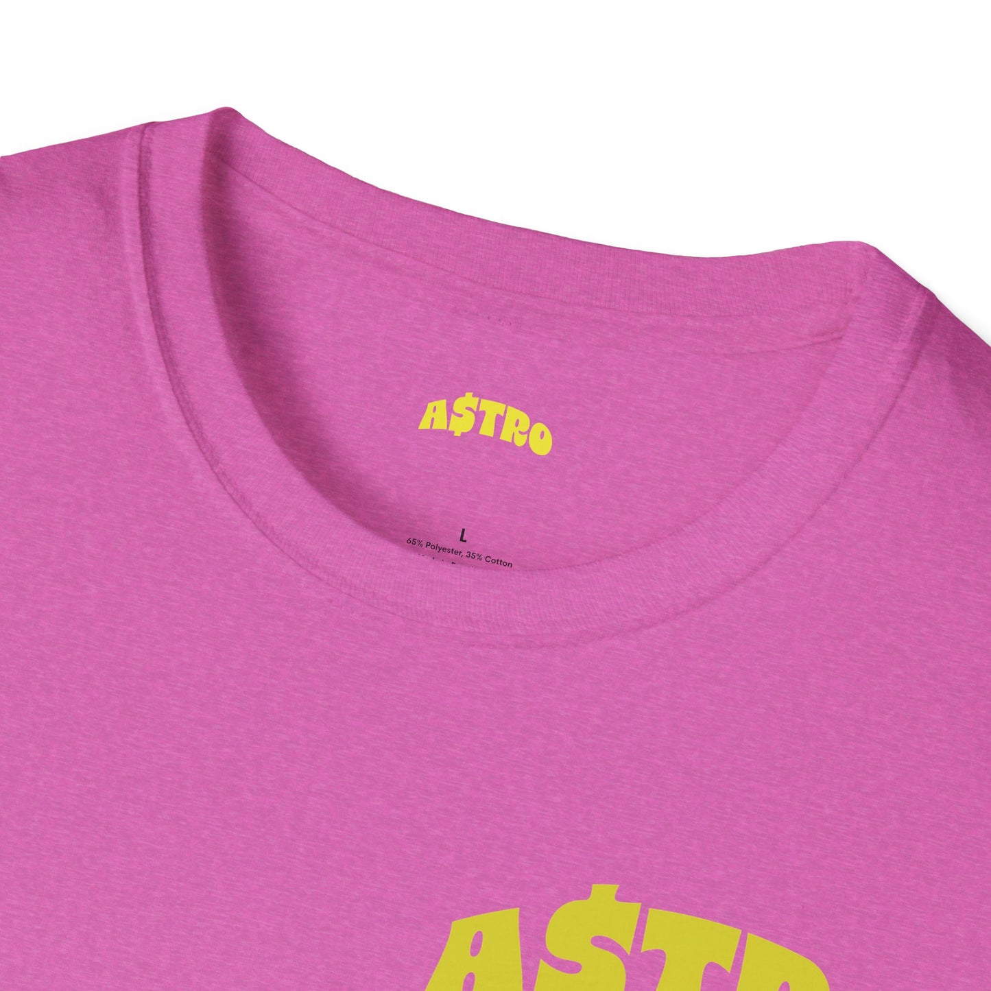 A$TRO Heather Pink T-Shirt (Yellow Logo)