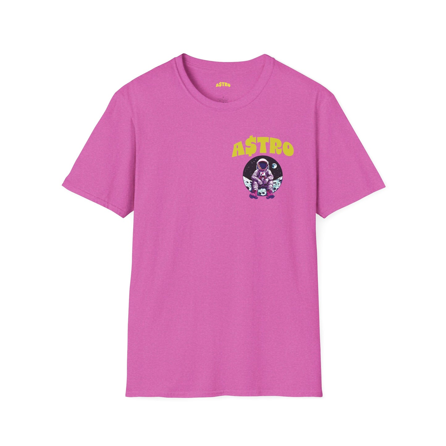 A$TRO Heather Pink T-Shirt (Yellow Logo)