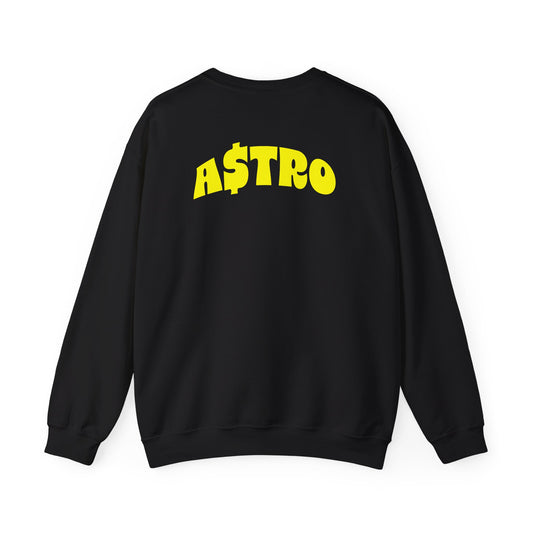 A$TRO Crewneck Sweatshirt Black (Yellow Logo)