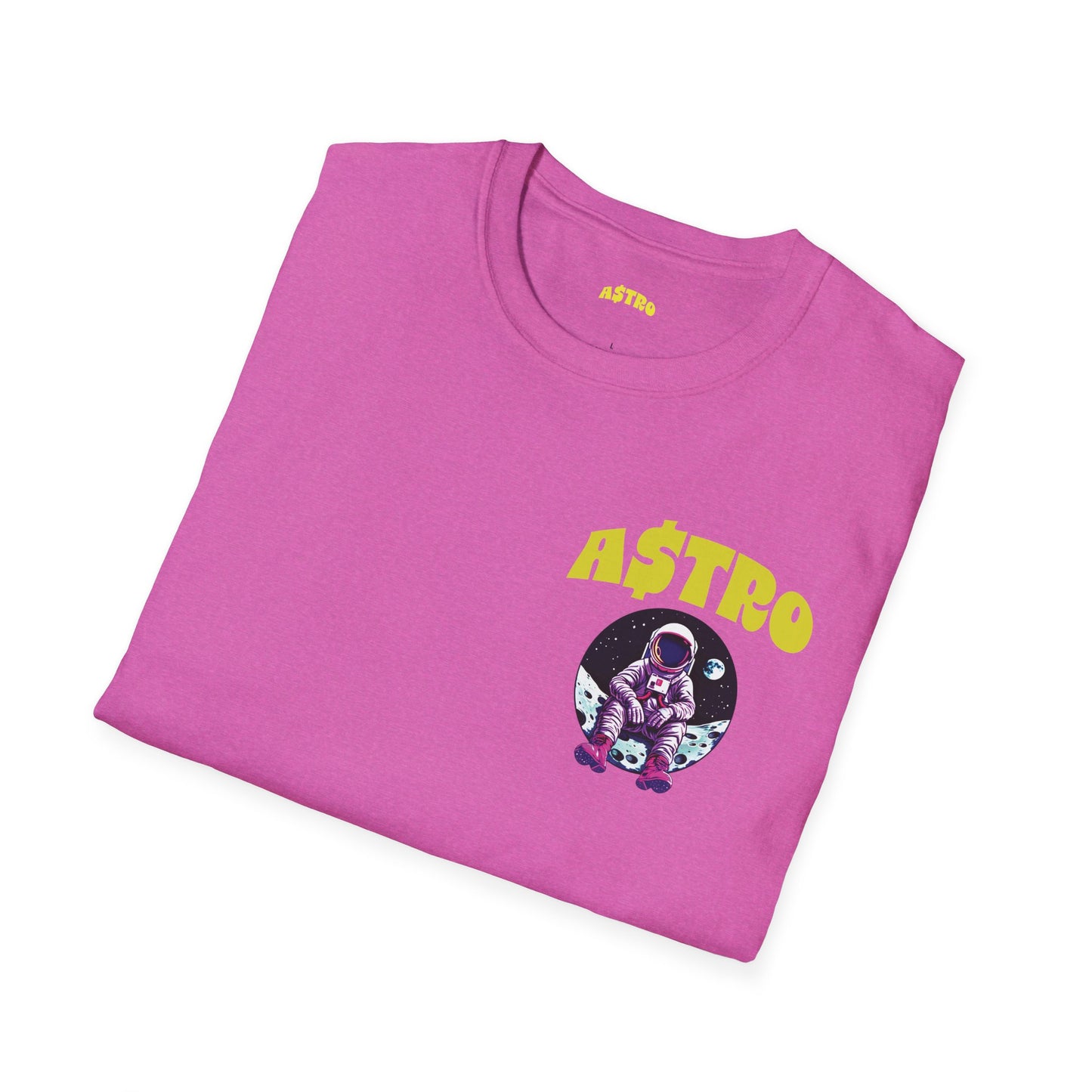 A$TRO Heather Pink T-Shirt (Yellow Logo)