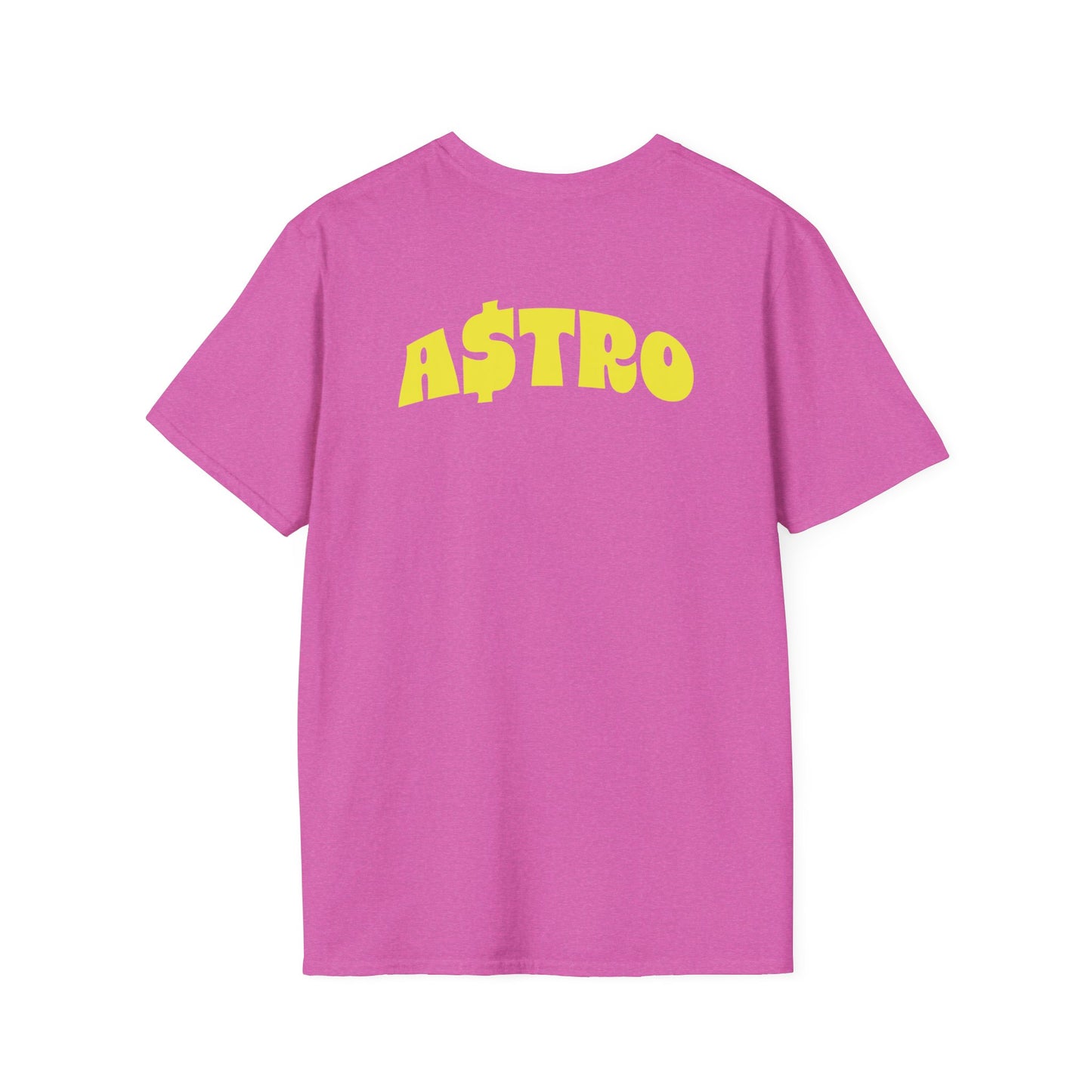 A$TRO Heather Pink T-Shirt (Yellow Logo)