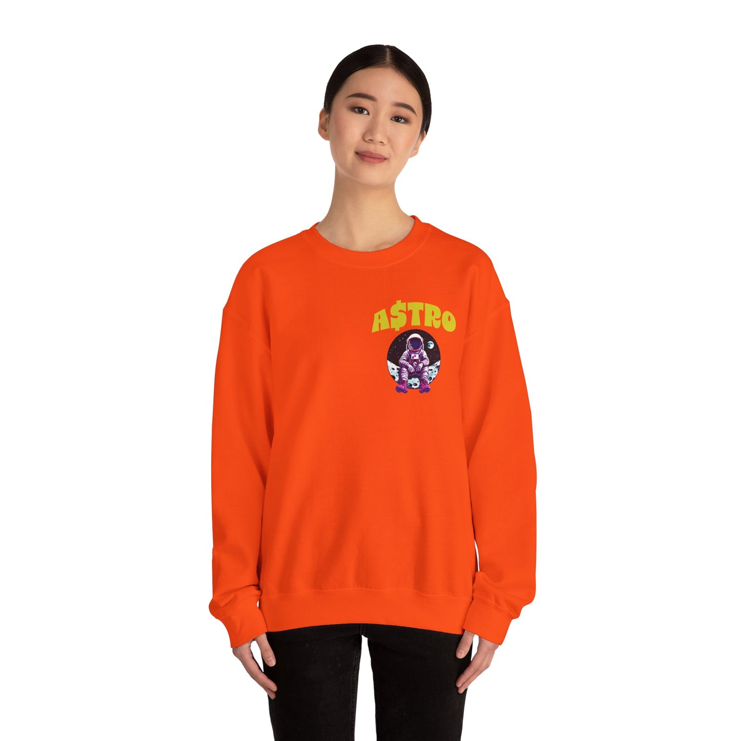 A$TRO Crewneck Sweatshirt Orange (Yellow Logo)