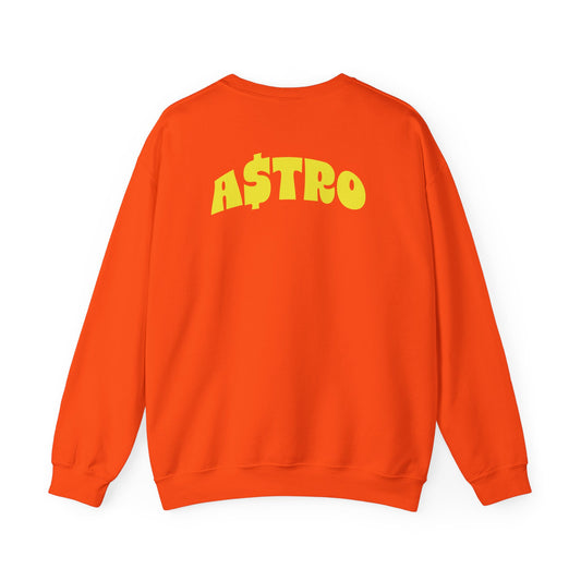 A$TRO Crewneck Sweatshirt Orange (Yellow Logo)