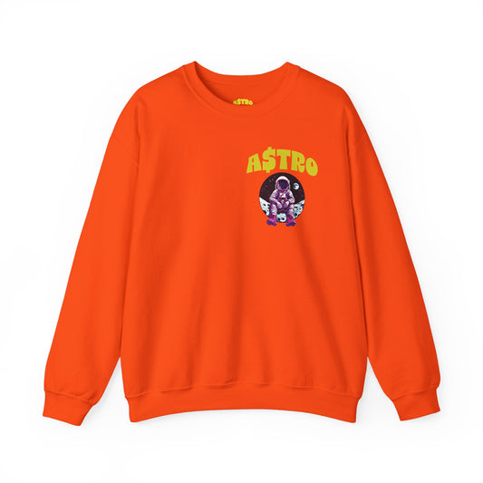 A$TRO Crewneck Sweatshirt Orange (Yellow Logo)