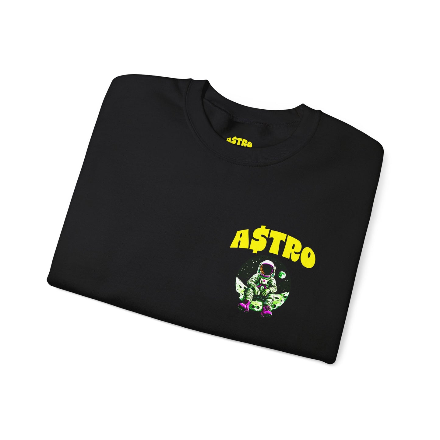 A$TRO Crewneck Sweatshirt Black (Yellow Logo)