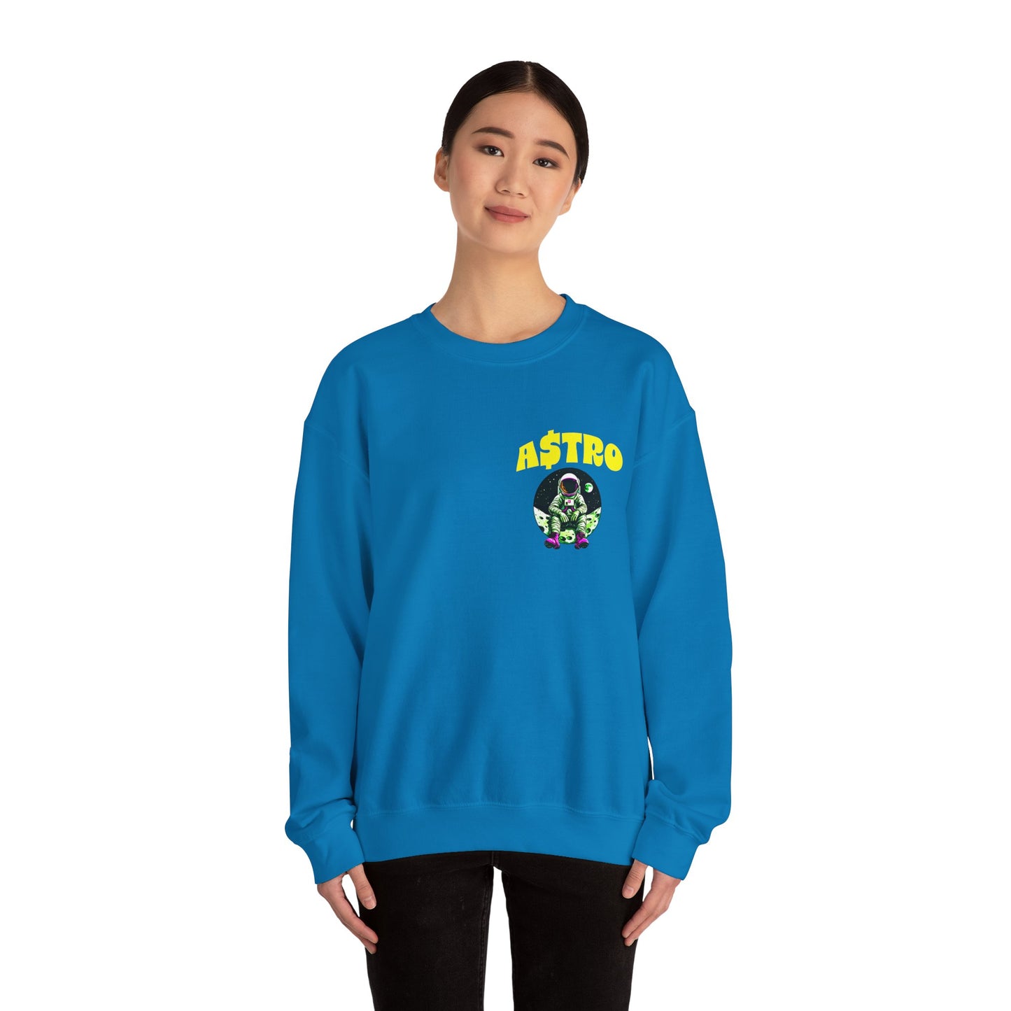A$TRO Crewneck Sweatshirt Sapphire (Yellow Logo)