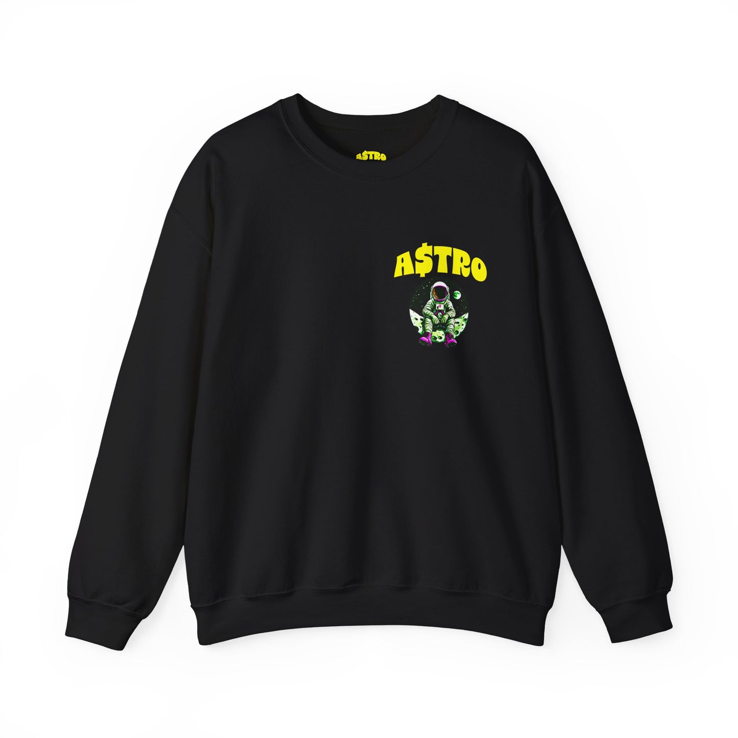 A$TRO Crewneck Sweatshirt Black (Yellow Logo)