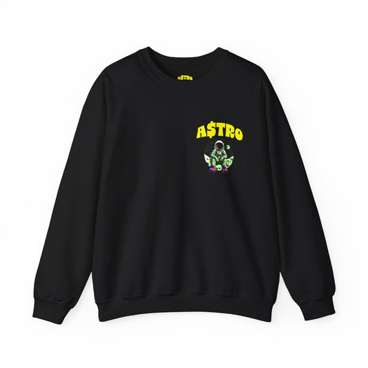 A$TRO Crewneck Sweatshirt Black (Yellow Logo)